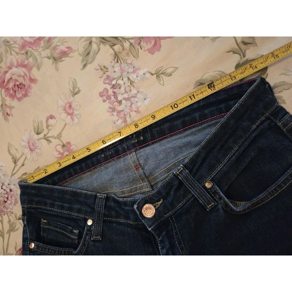 Kate Spade Play Hooky Skinny Jeans Broome Street Size 27 Dark Wash Pink Stitch